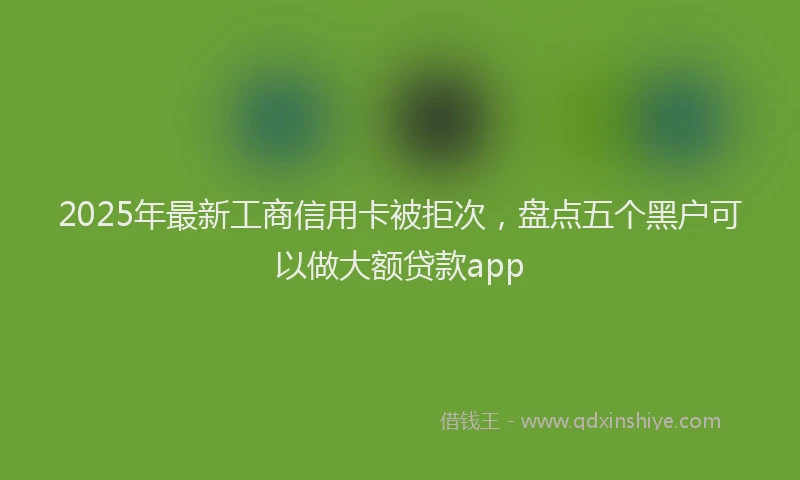 2025年最新工商信用卡被拒次，盘点五个黑户可以做大额贷款app