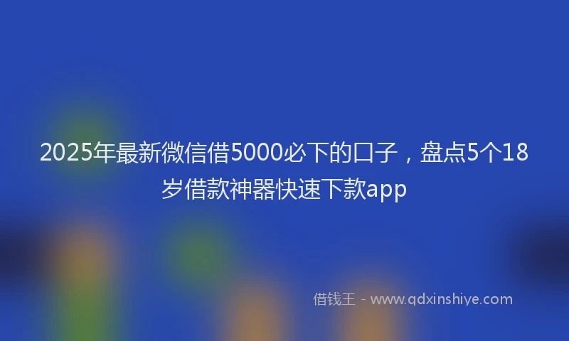 2025年最新微信借5000必下的口子，盘点5个18岁借款神器快速下款app