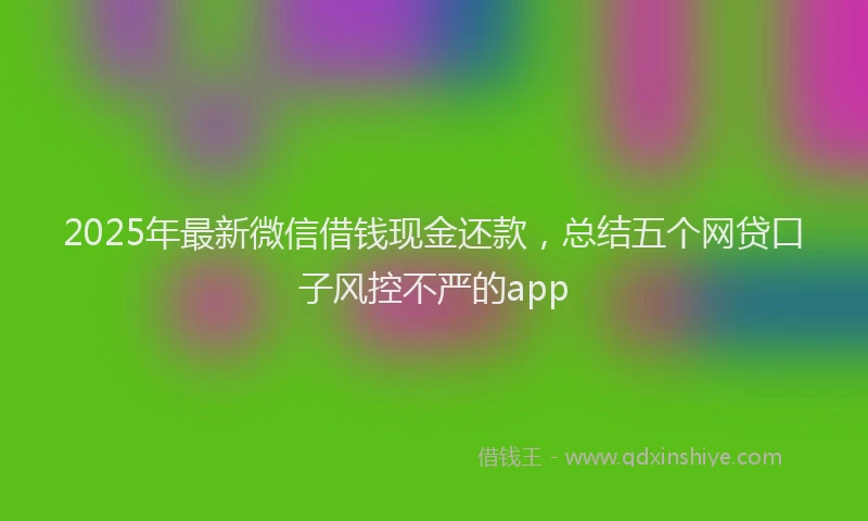 2025年最新微信借钱现金还款，总结五个网贷口子风控不严的app