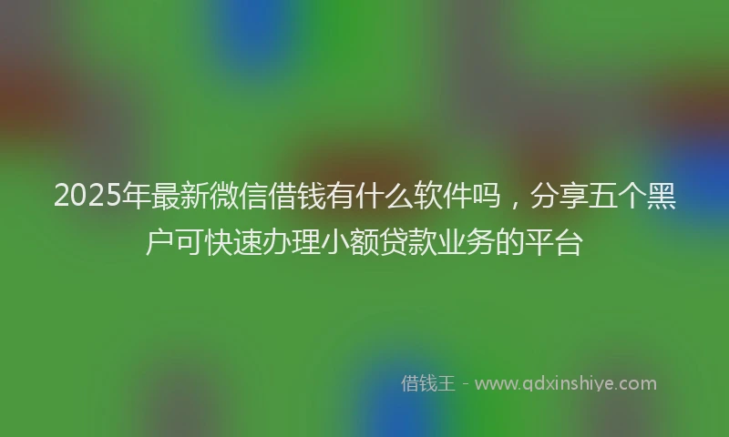 2025年最新微信借钱有什么软件吗，分享五个黑户可快速办理小额贷款业务的平台