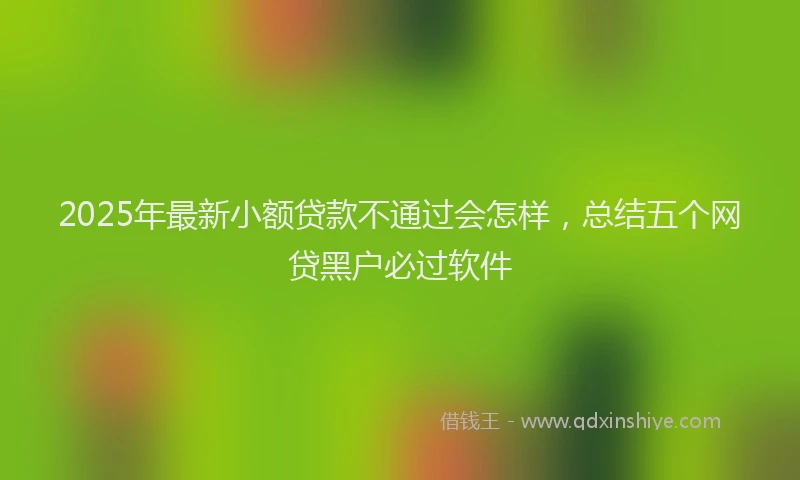2025年最新小额贷款不通过会怎样，总结五个网贷黑户必过软件