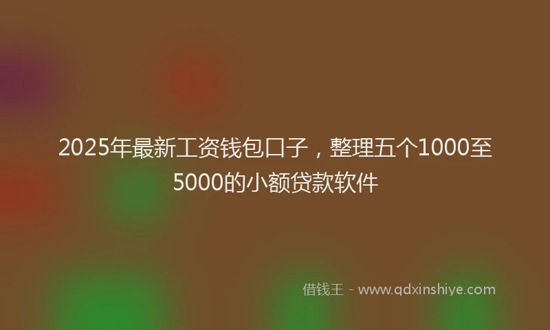 2025年最新工资钱包口子，整理五个1000至5000的小额贷款软件