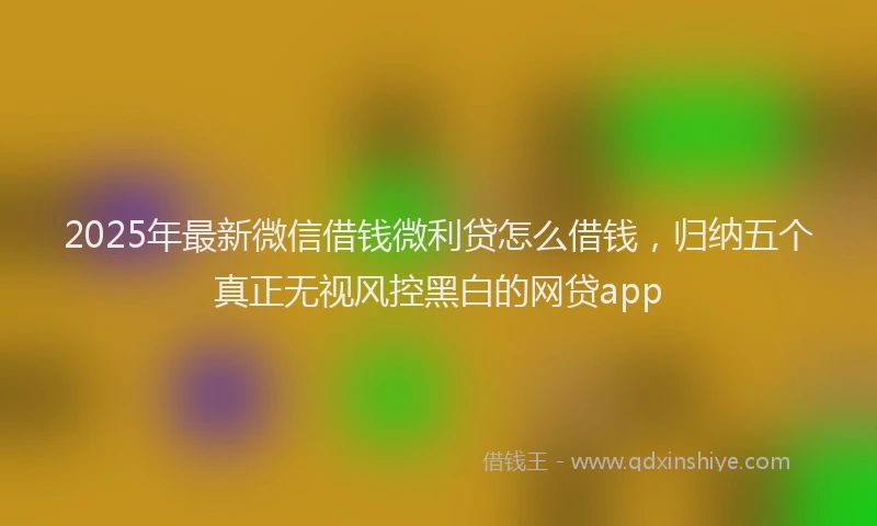 2025年最新微信借钱微利贷怎么借钱，归纳五个真正无视风控黑白的网贷app