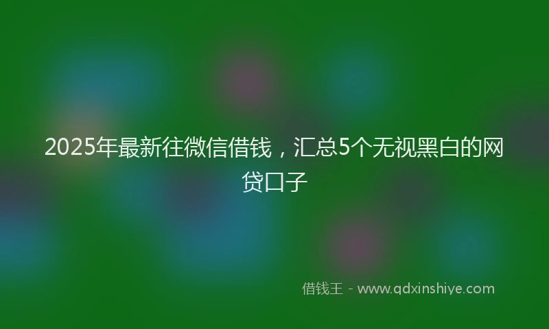 2025年最新往微信借钱，汇总5个无视黑白的网贷口子