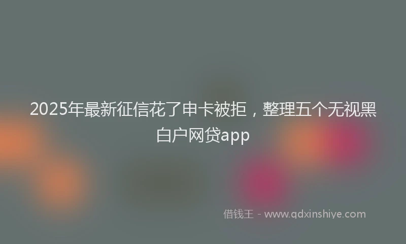 2025年最新征信花了申卡被拒，整理五个无视黑白户网贷app