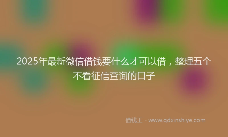 2025年最新微信借钱要什么才可以借，整理五个不看征信查询的口子