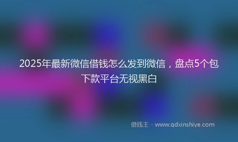 2025年最新微信借钱怎么发到微信，盘点5个包下款平台无视黑白