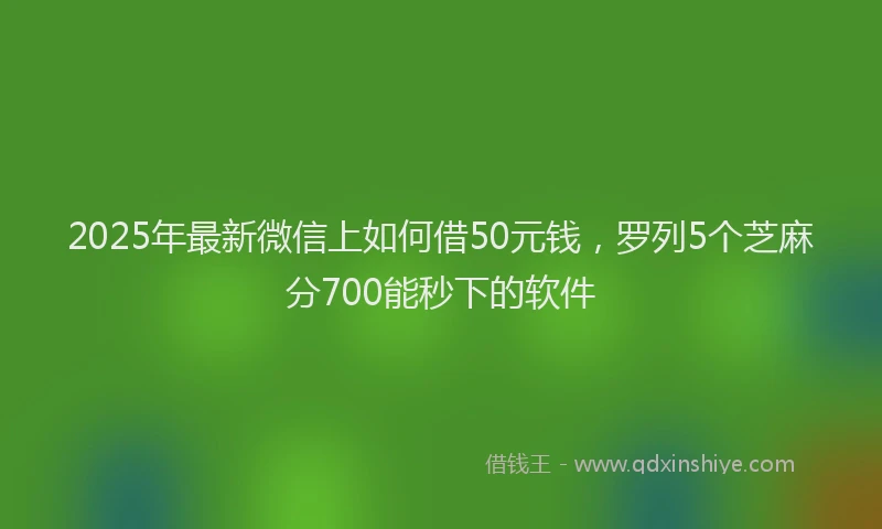 2025年最新微信上如何借50元钱，罗列5个芝麻分700能秒下的软件