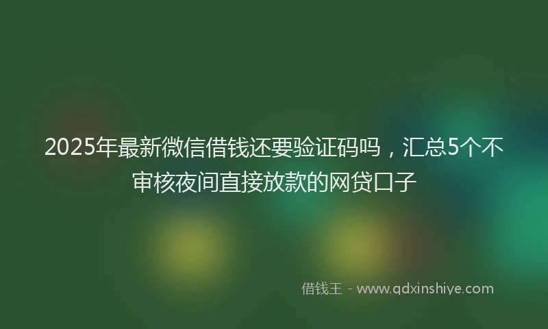 2025年最新微信借钱还要验证码吗，汇总5个不审核夜间直接放款的网贷口子