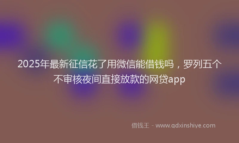 2025年最新征信花了用微信能借钱吗，罗列五个不审核夜间直接放款的网贷app