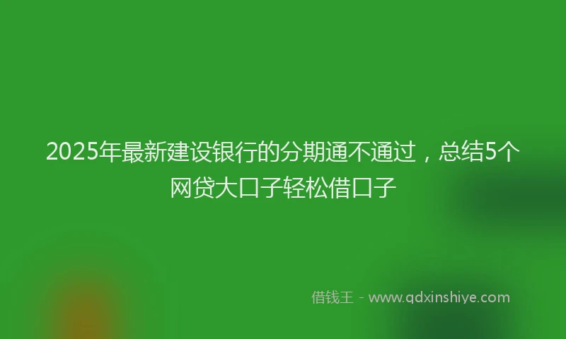 2025年最新建设银行的分期通不通过，总结5个网贷大口子轻松借口子