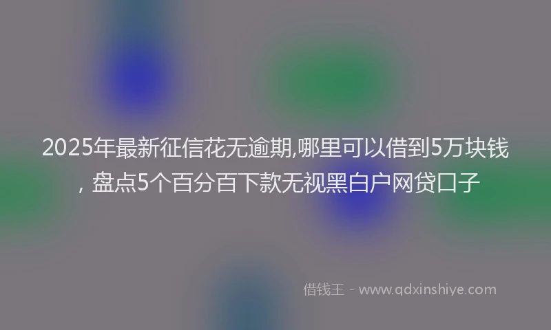 2025年最新征信花无逾期,哪里可以借到5万块钱，盘点5个百分百下款无视黑白户网贷口子