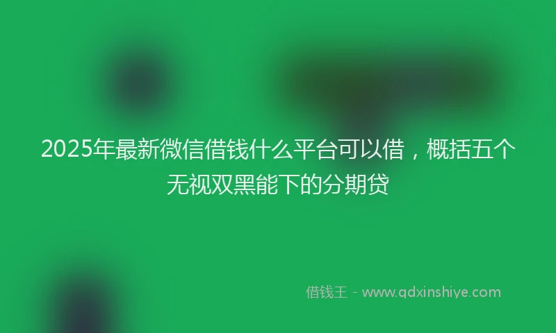 2025年最新微信借钱什么平台可以借，概括五个无视双黑能下的分期贷