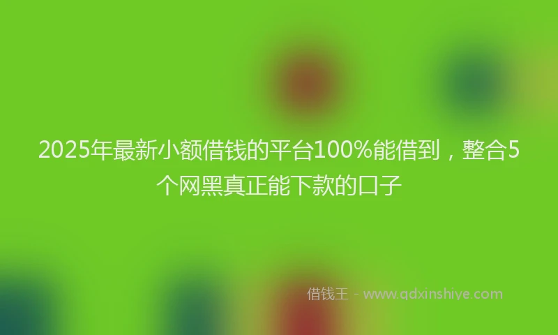2025年最新小额借钱的平台100%能借到，整合5个网黑真正能下款的口子