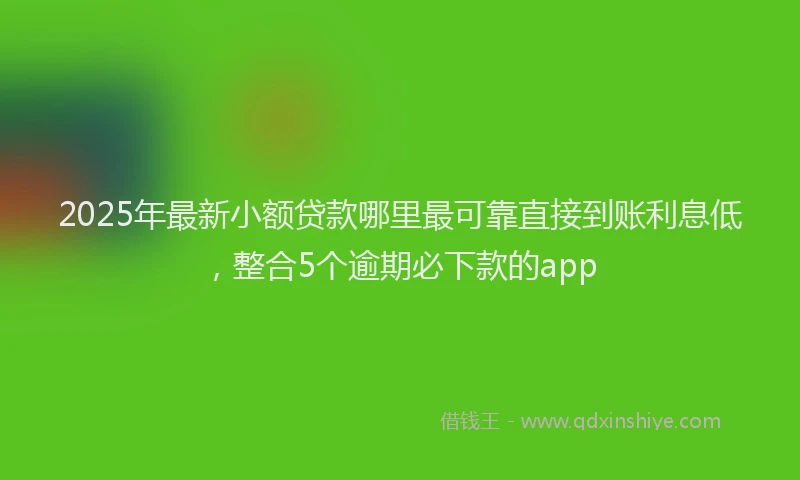 2025年最新小额贷款哪里最可靠直接到账利息低，整合5个逾期必下款的app