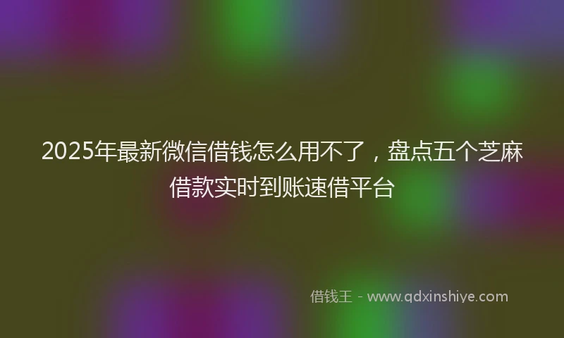 2025年最新微信借钱怎么用不了，盘点五个芝麻借款实时到账速借平台