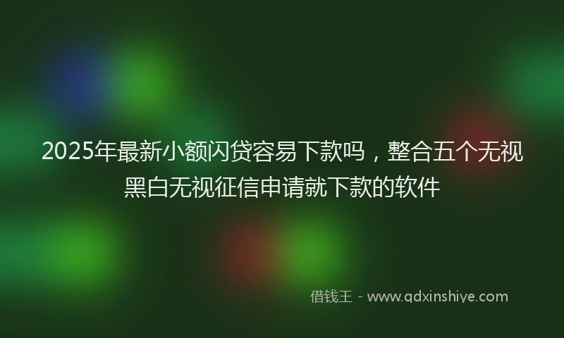 2025年最新小额闪贷容易下款吗，整合五个无视黑白无视征信申请就下款的软件