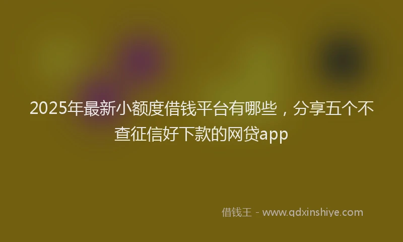 2025年最新小额度借钱平台有哪些，分享五个不查征信好下款的网贷app