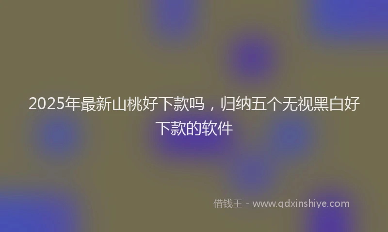 2025年最新山桃好下款吗，归纳五个无视黑白好下款的软件