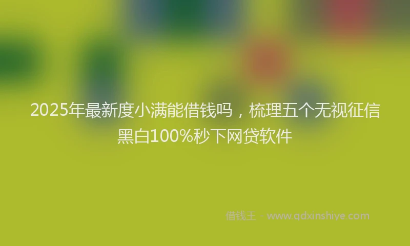 2025年最新度小满能借钱吗，梳理五个无视征信黑白100%秒下网贷软件