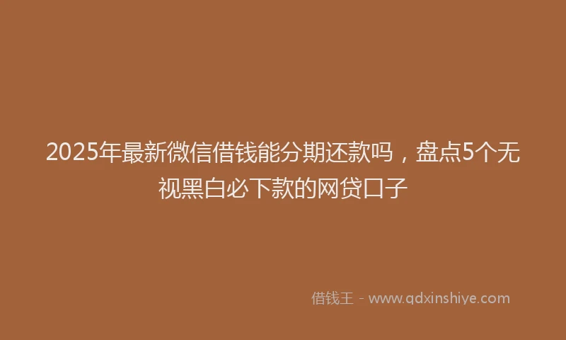 2025年最新微信借钱能分期还款吗，盘点5个无视黑白必下款的网贷口子