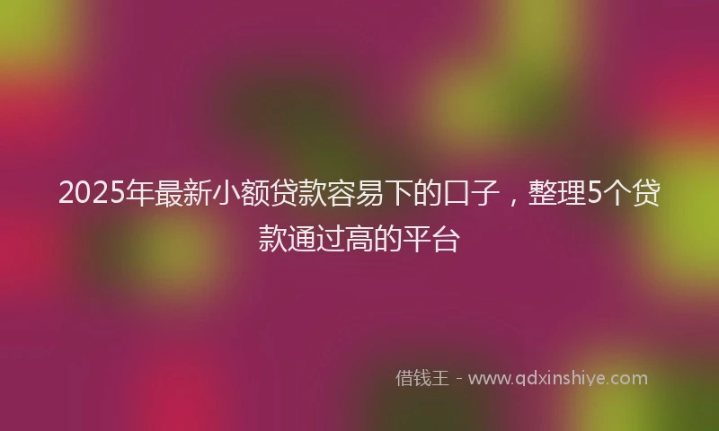 2025年最新小额贷款容易下的口子，整理5个贷款通过高的平台
