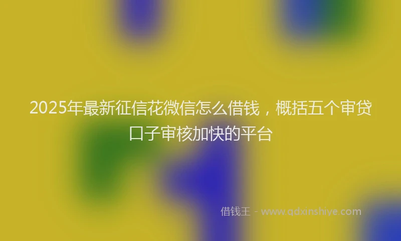 2025年最新征信花微信怎么借钱，概括五个审贷口子审核加快的平台