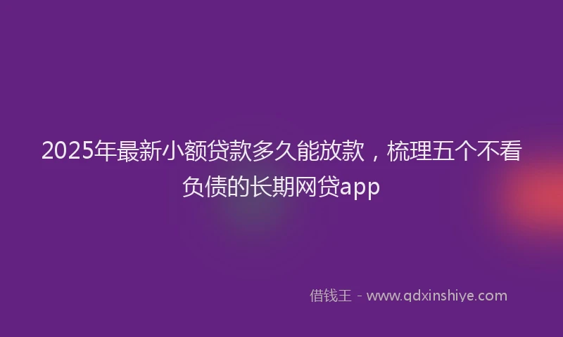 2025年最新小额贷款多久能放款，梳理五个不看负债的长期网贷app