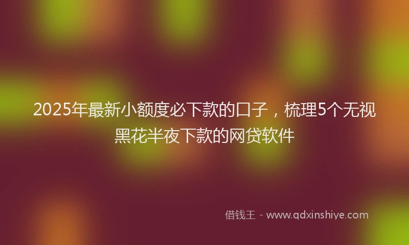 2025年最新小额度必下款的口子，梳理5个无视黑花半夜下款的网贷软件