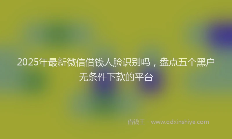 2025年最新微信借钱人脸识别吗，盘点五个黑户无条件下款的平台