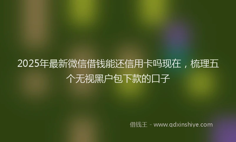 2025年最新微信借钱能还信用卡吗现在，梳理五个无视黑户包下款的口子