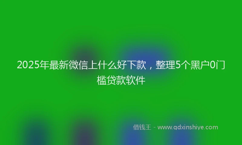 2025年最新微信上什么好下款，整理5个黑户0门槛贷款软件