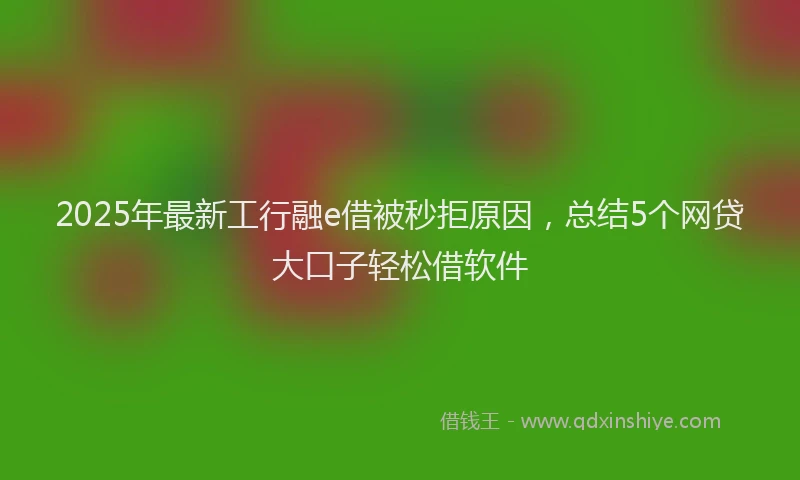 2025年最新工行融e借被秒拒原因，总结5个网贷大口子轻松借软件
