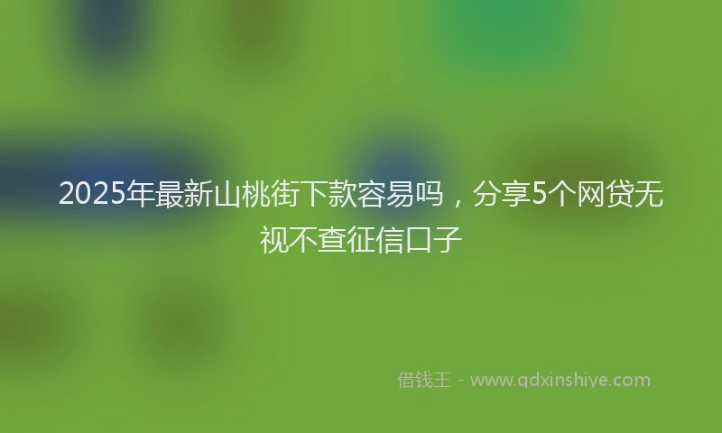 2025年最新山桃街下款容易吗，分享5个网贷无视不查征信口子