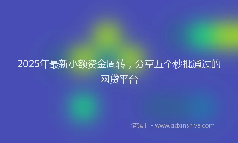 2025年最新小额资金周转，分享五个秒批通过的网贷平台