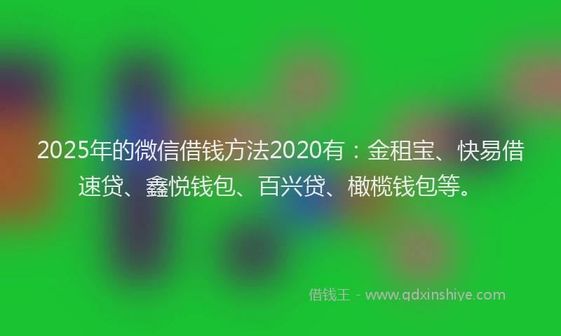 2025年的微信借钱方法2020有：金租宝、快易借速贷、鑫悦钱包、百兴贷、橄榄钱包等。