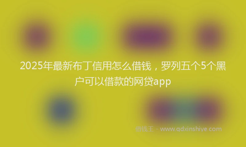 2025年最新布丁信用怎么借钱，罗列五个5个黑户可以借款的网贷app