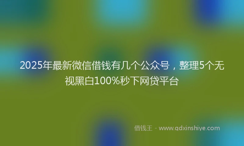 2025年最新微信借钱有几个公众号，整理5个无视黑白100%秒下网贷平台