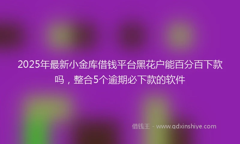 2025年最新小金库借钱平台黑花户能百分百下款吗，整合5个逾期必下款的软件