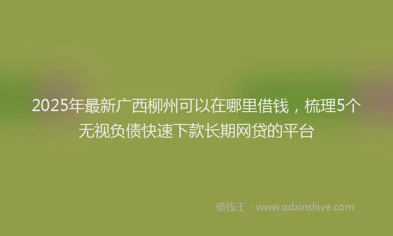 2025年最新广西柳州可以在哪里借钱，梳理5个无视负债快速下款长期网贷的平台