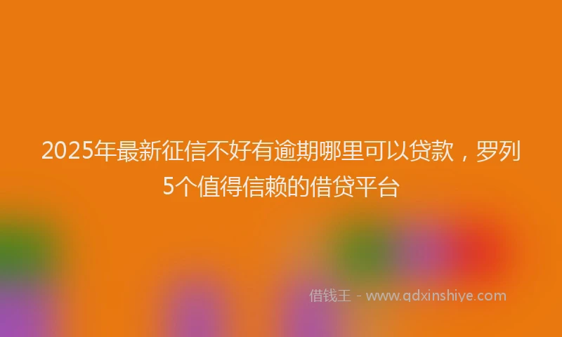 2025年最新征信不好有逾期哪里可以贷款，罗列5个值得信赖的借贷平台