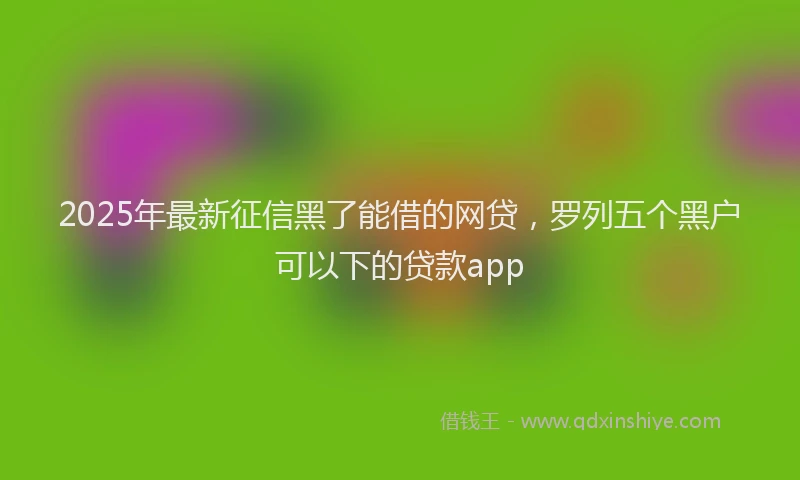 2025年最新征信黑了能借的网贷，罗列五个黑户可以下的贷款app
