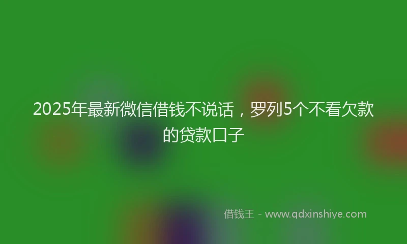 2025年最新微信借钱不说话，罗列5个不看欠款的贷款口子
