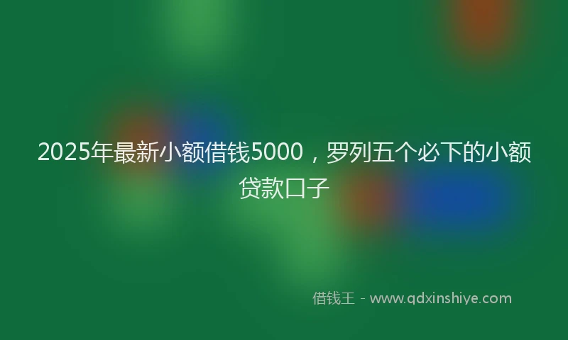2025年最新小额借钱5000，罗列五个必下的小额贷款口子