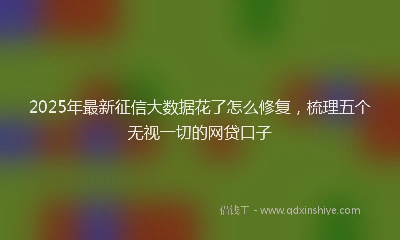 2025年最新征信大数据花了怎么修复，梳理五个无视一切的网贷口子