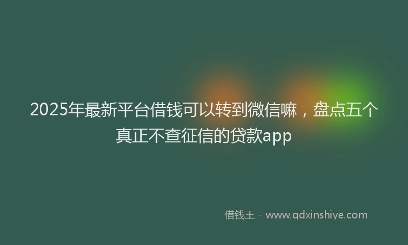 2025年最新平台借钱可以转到微信嘛，盘点五个真正不查征信的贷款app