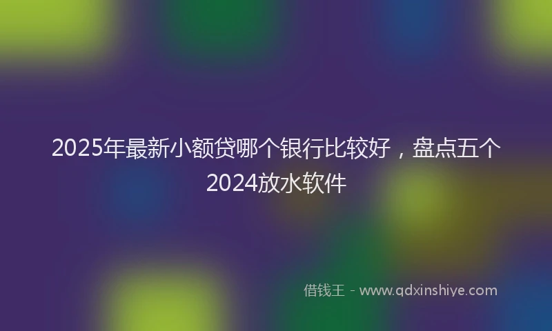 2025年最新小额贷哪个银行比较好，盘点五个2024放水软件