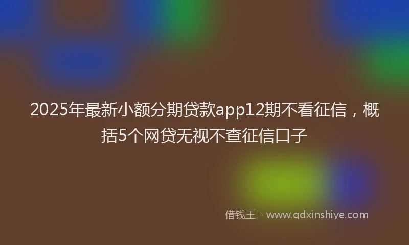 2025年最新小额分期贷款app12期不看征信，概括5个网贷无视不查征信口子