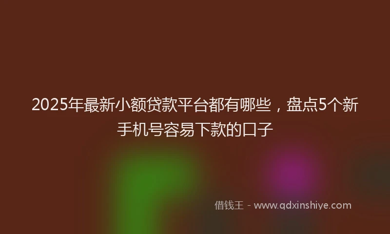 2025年最新小额贷款平台都有哪些，盘点5个新手机号容易下款的口子