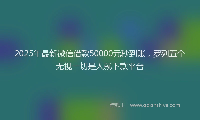 2025年最新微信借款50000元秒到账，罗列五个无视一切是人就下款平台